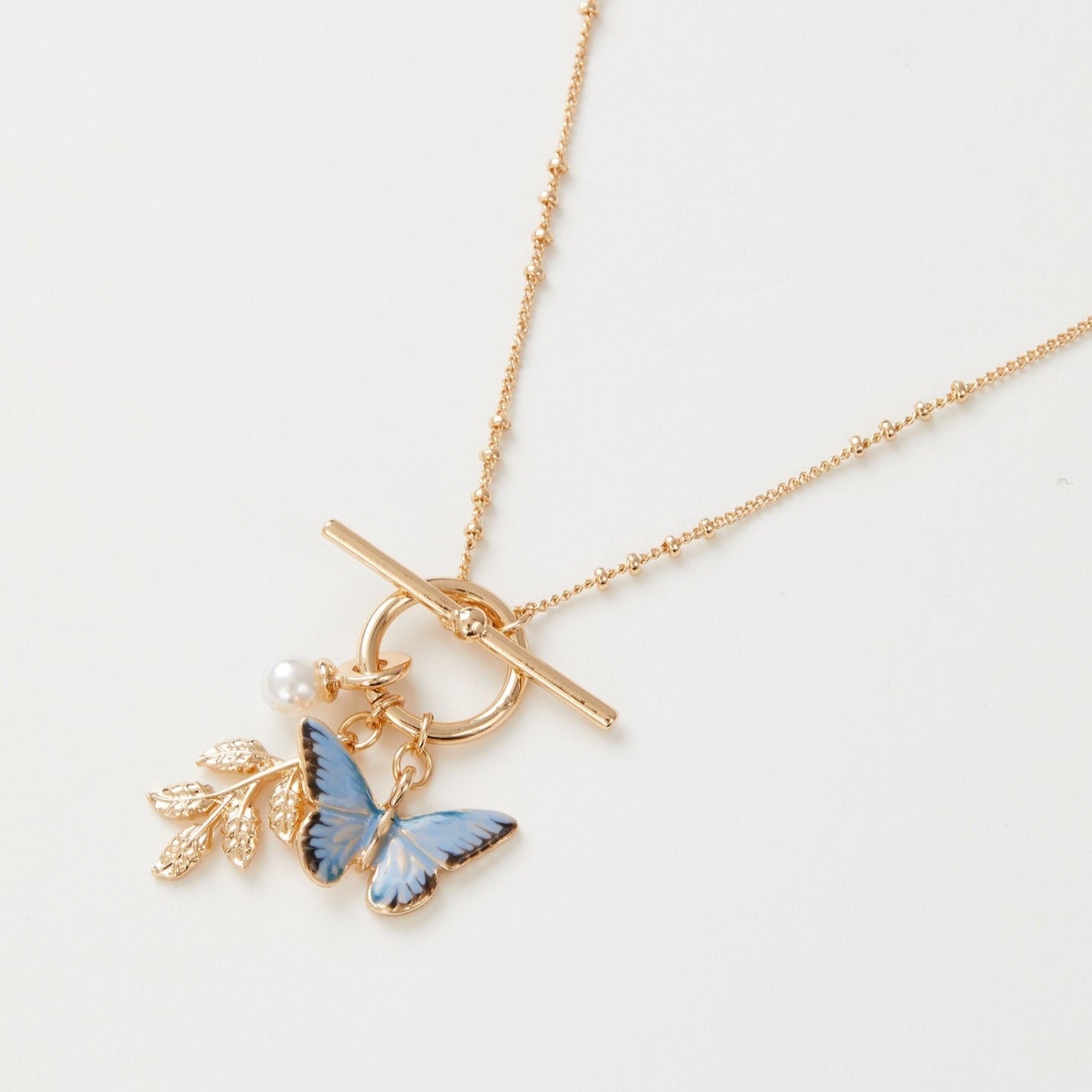 Blue Butterfly Charm Necklace