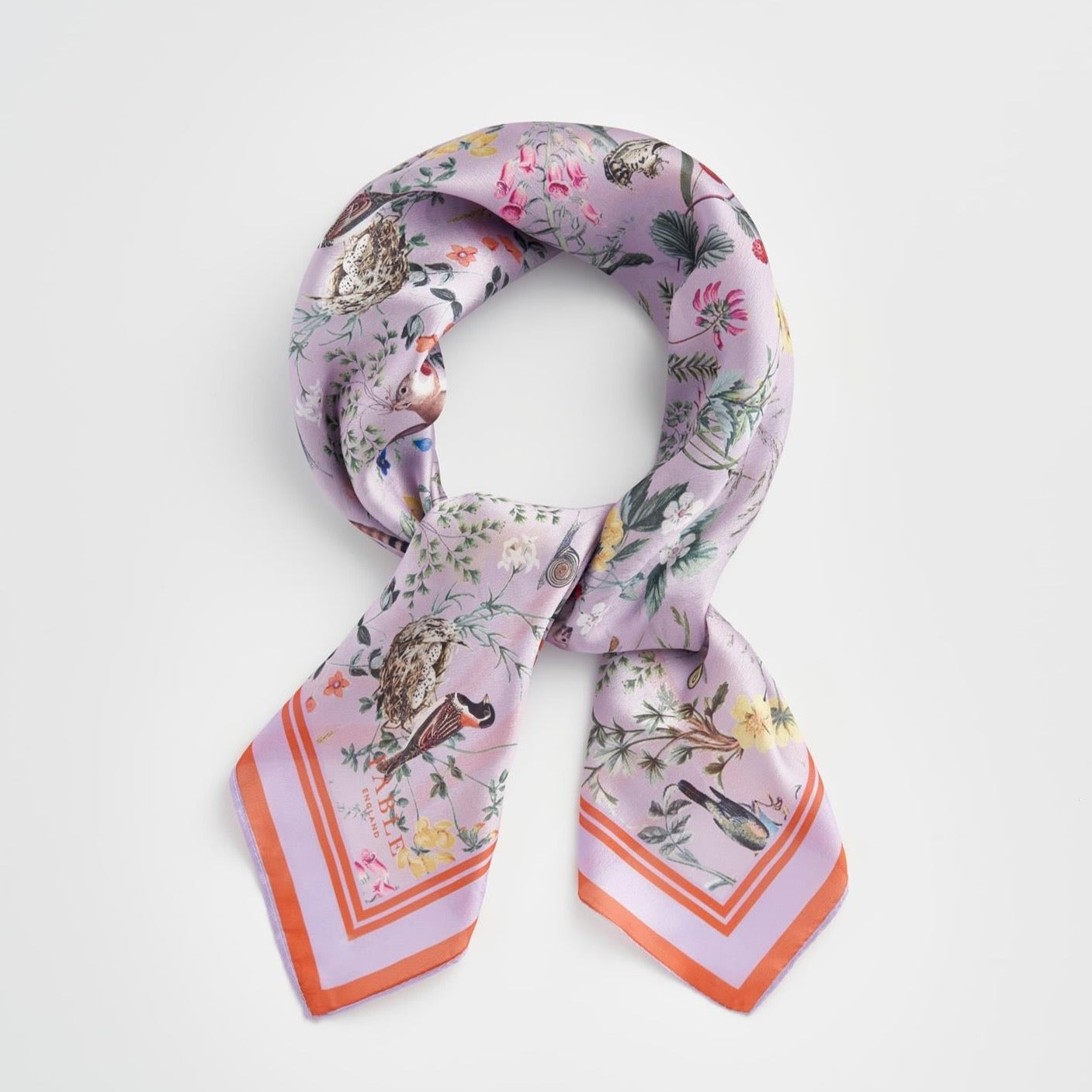 Meadow Creatures Square Scarf - Lilac