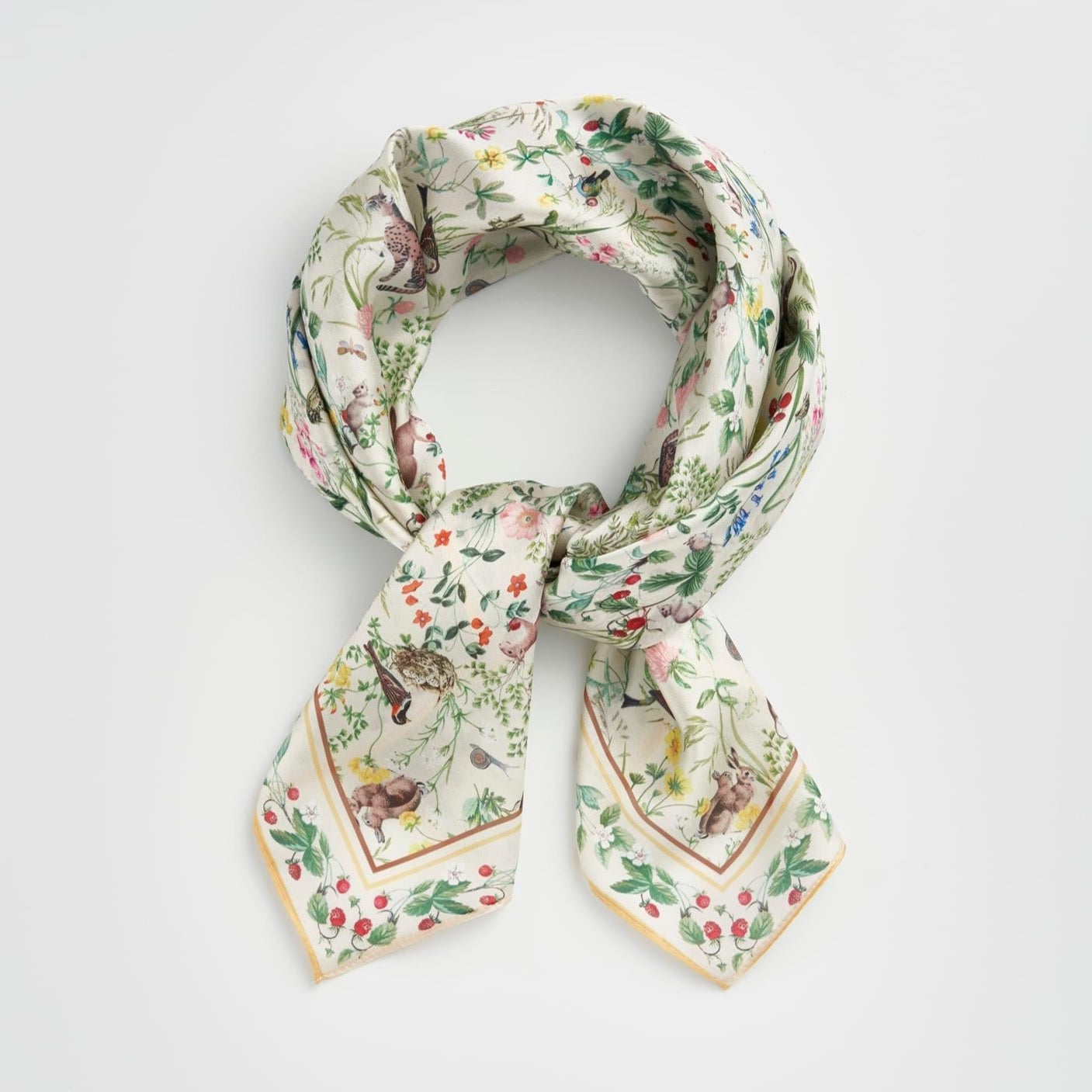 Meadow Creatures Square Scarf - Marshmallow Yellow