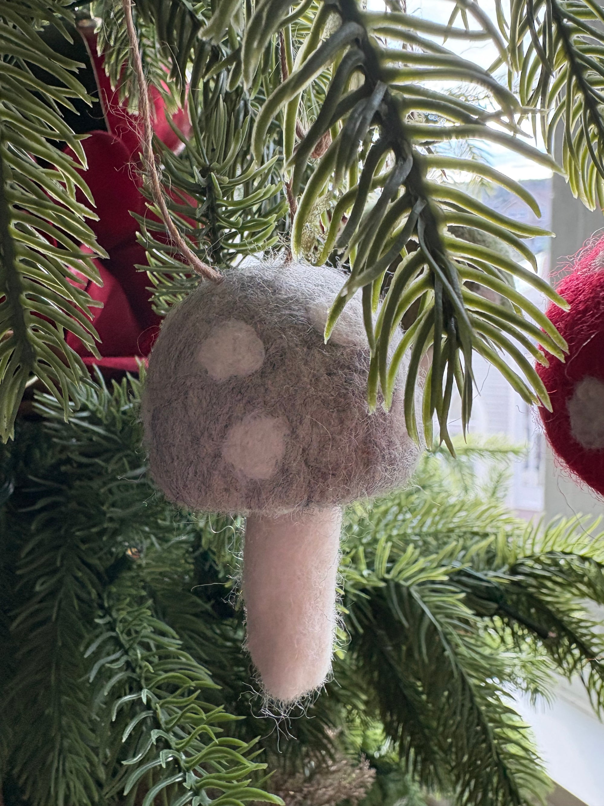 Whimsical Woodland Felt Mushroom Ornaments (Set of 3)