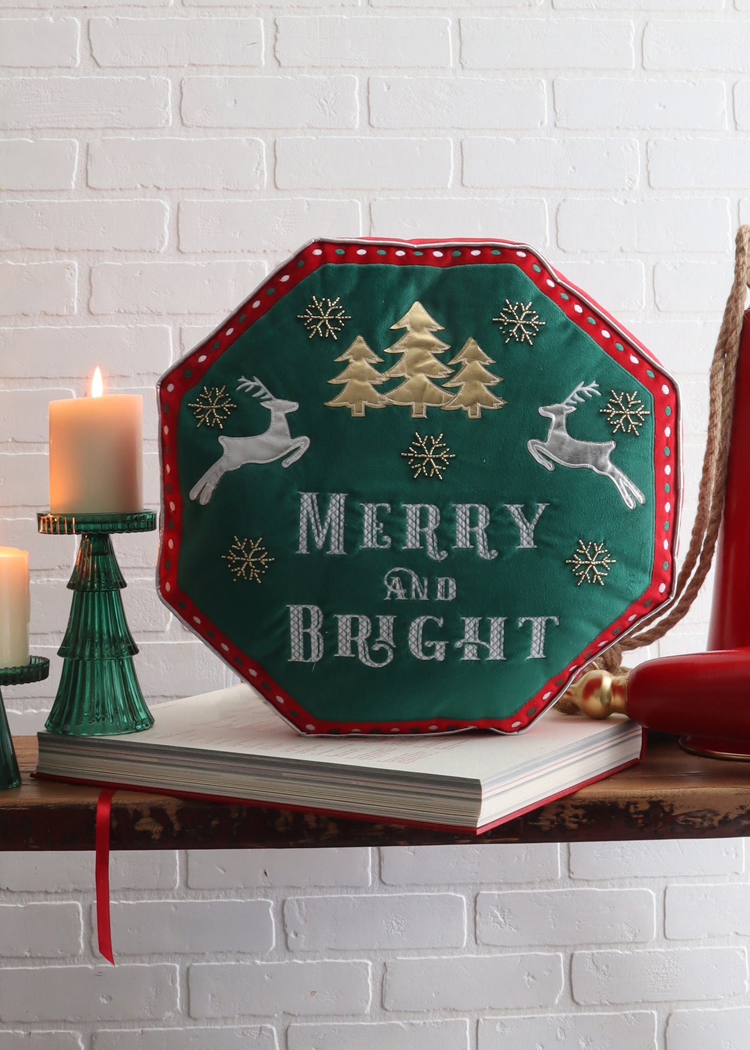 Merry & Bright Shaped Cushion