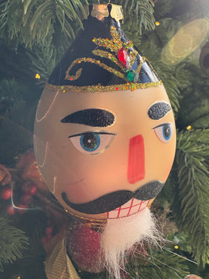 Regal Nutcracker King Glass Ornament