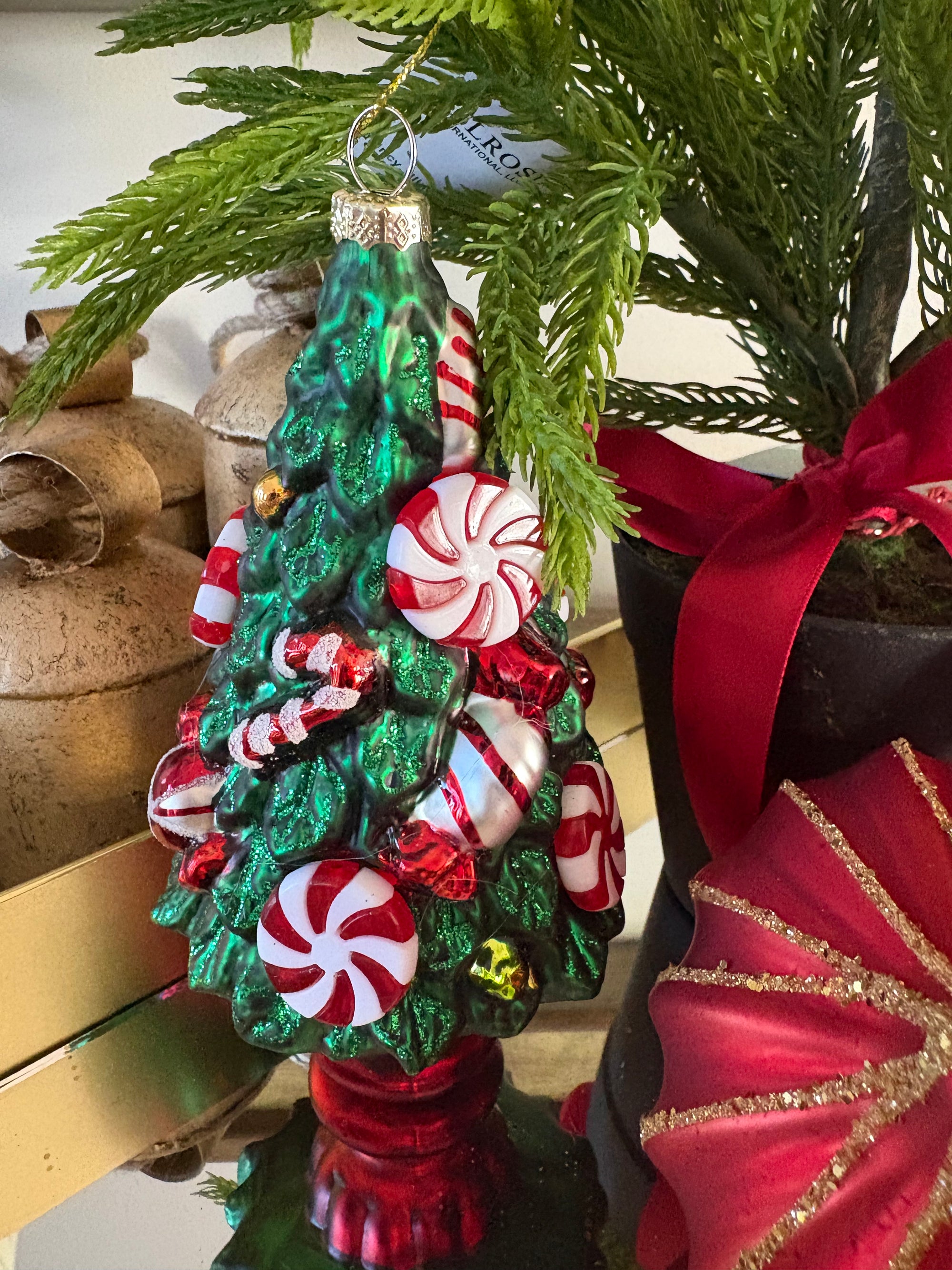 Peppermint Dream Glass Ornament