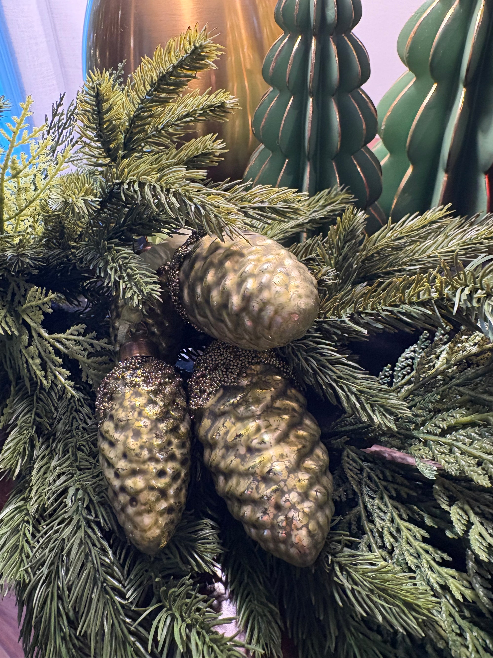 Antiqued Blown Glass Pinecone  Ornament