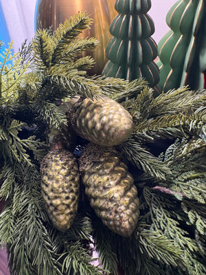 Antiqued Blown Glass Pinecone  Ornament