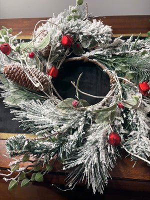Frosted Woodland Jingle Wreath/Candle Ring