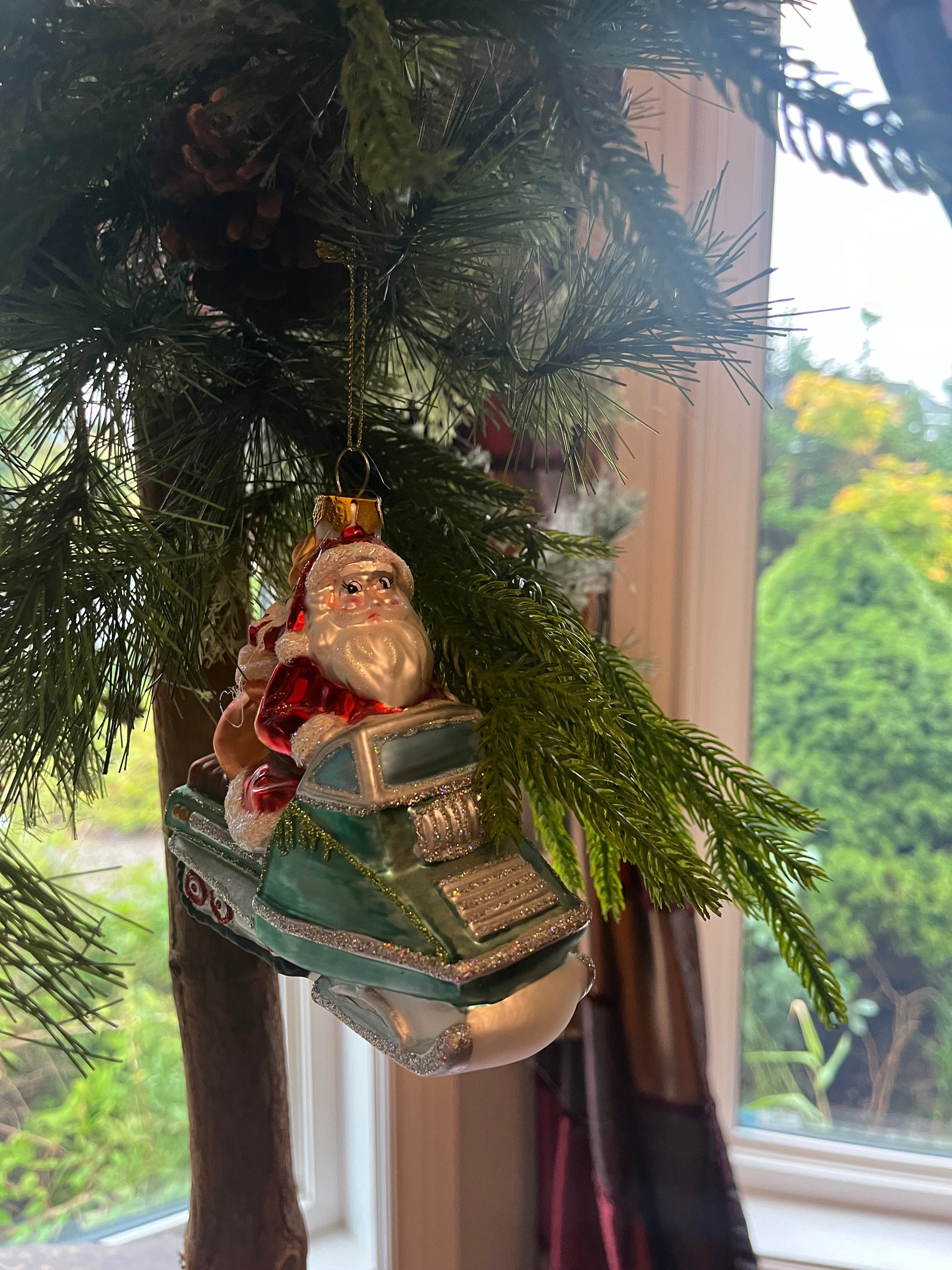 Santa on Ski-Doo Ornament