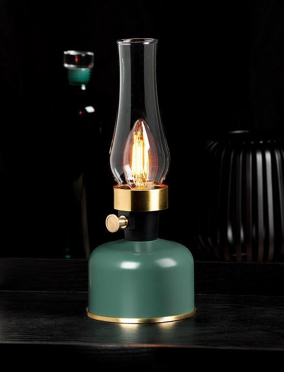 Green LED Hurricane Lamp