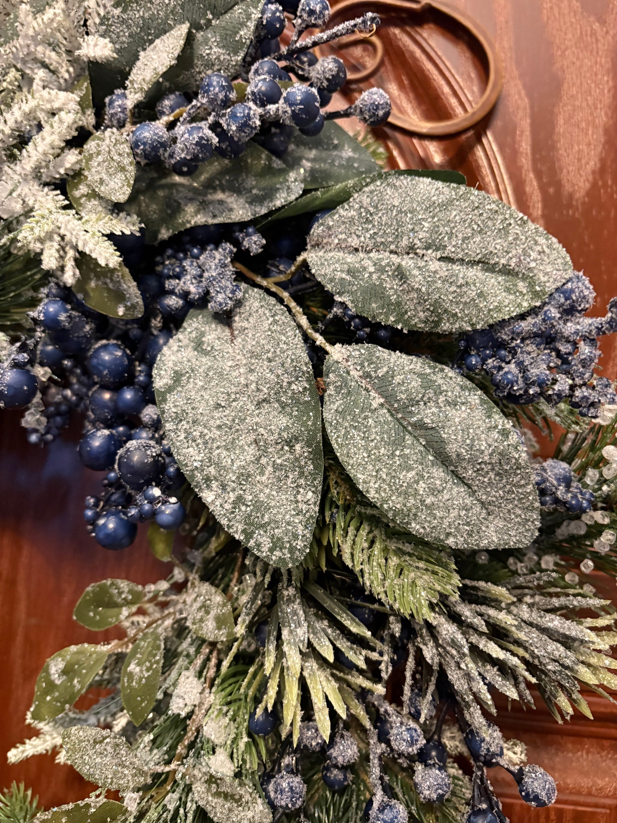 Frosted Winter Blueberry Wreath