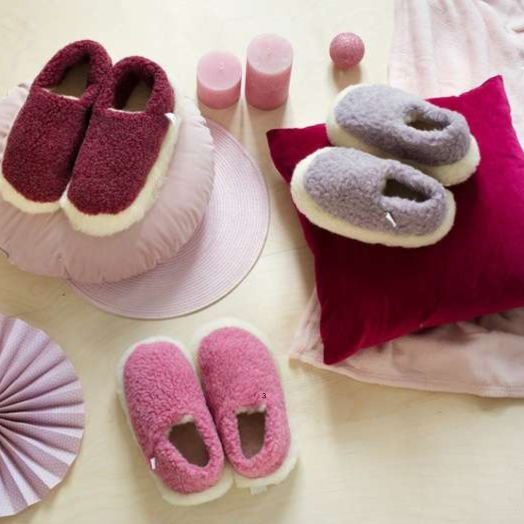 Pink Wool Sheep by the Sea Slippers Pink 8 9