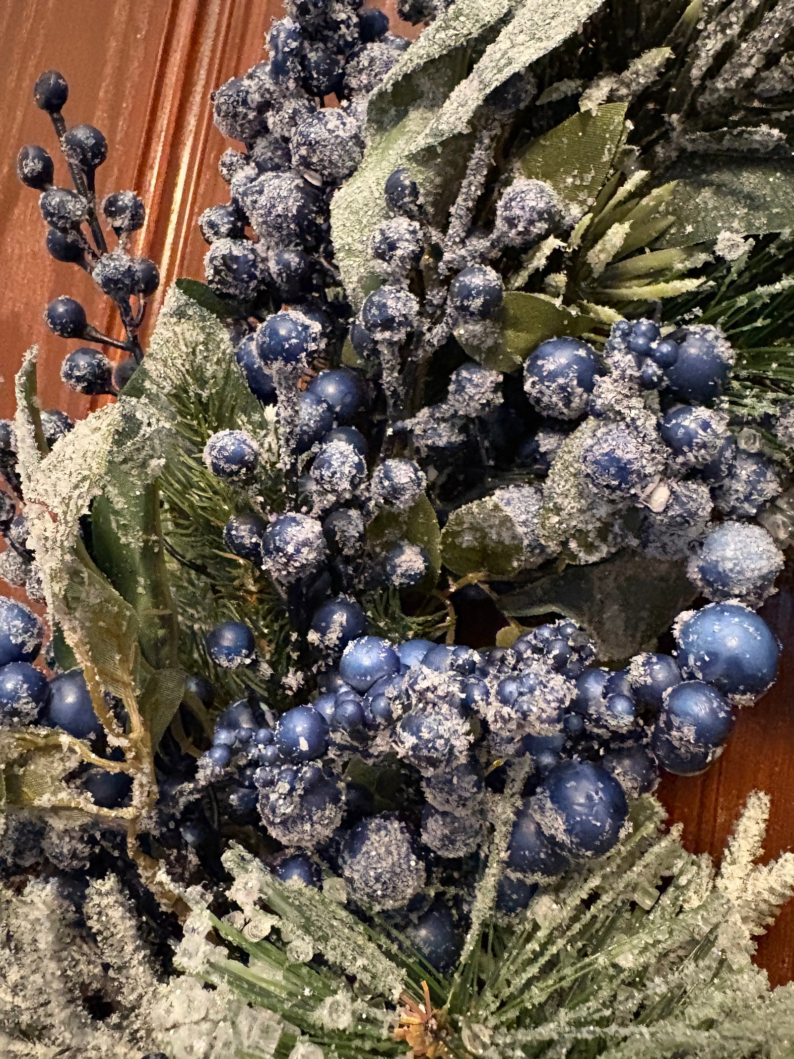 Frosted Winter Blueberry Wreath