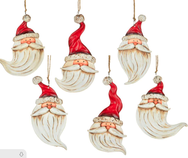 Flowing Beard Santa Ornament