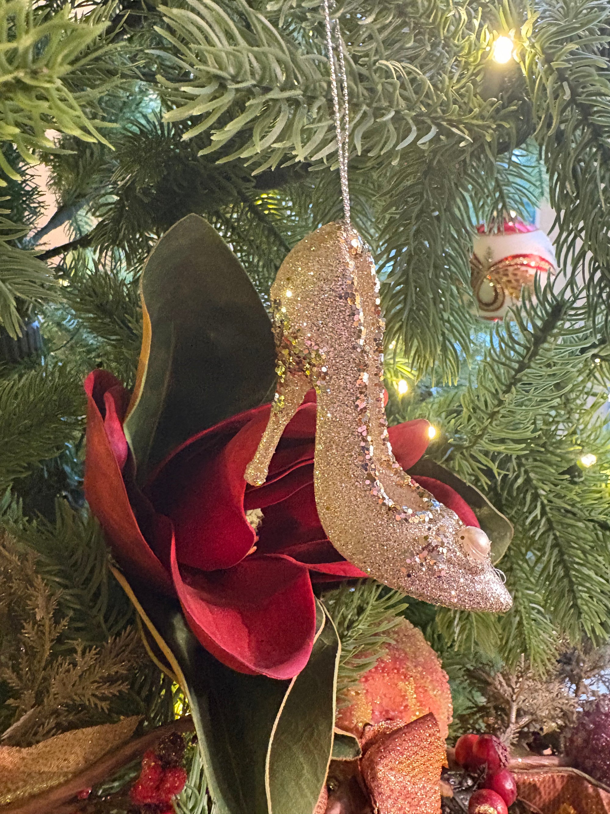 Gilded Cinderella Stiletto Ornament