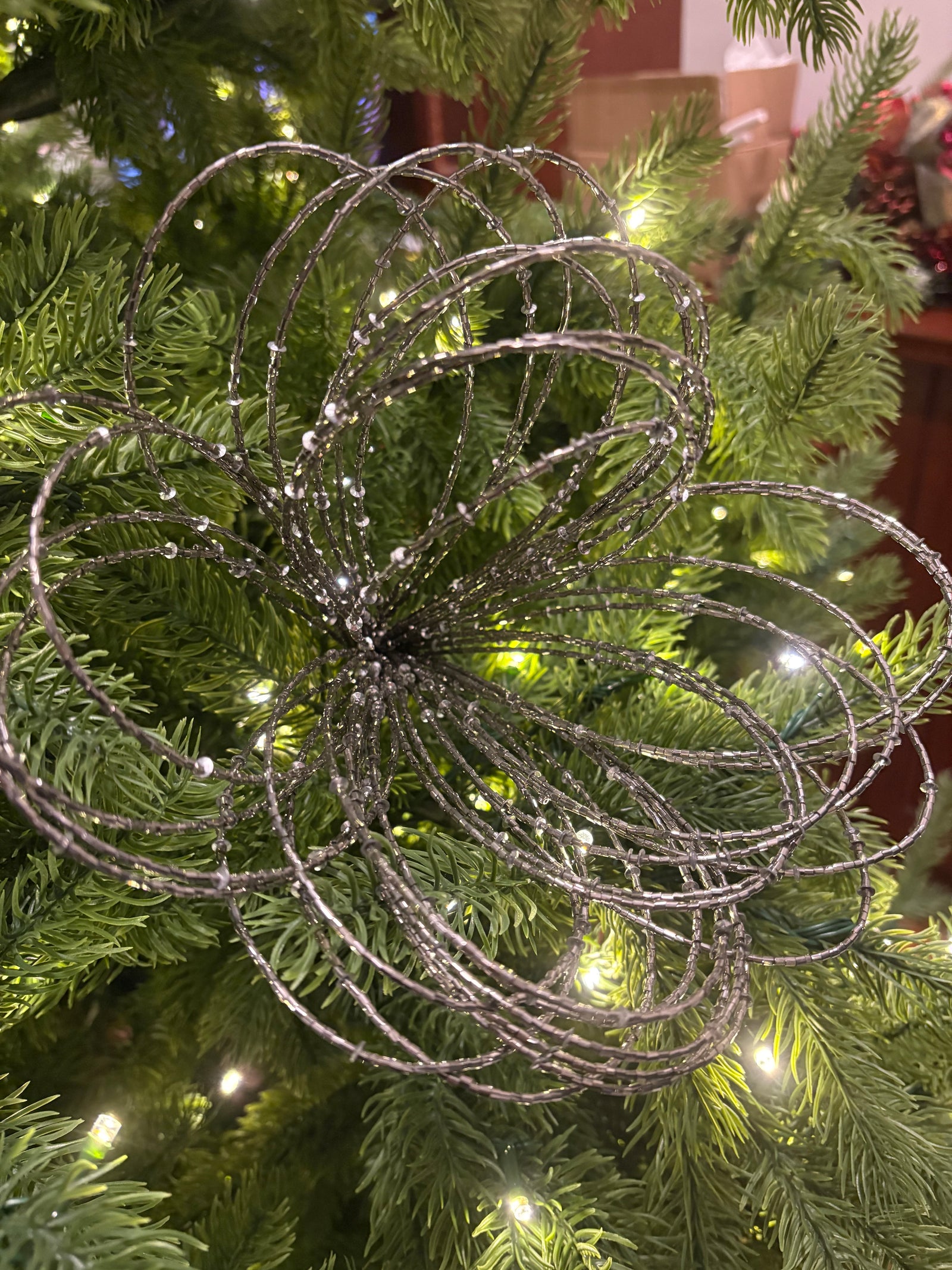 Silver Shimmer Burst Ornament