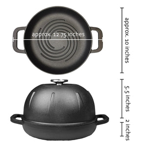 Pre-Seasoned Cast Iron Bread Cloche - Black Cast Iron