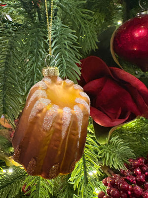 Glass Canelé Christmas Ornament