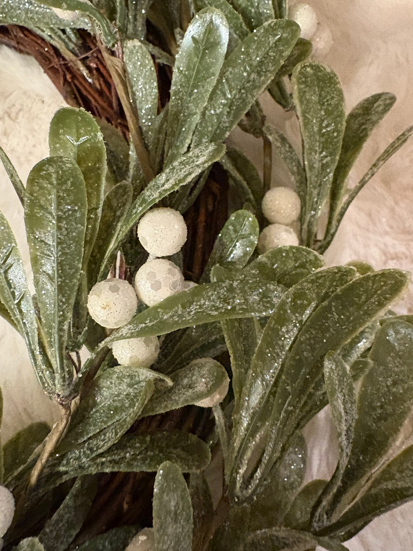 Snow-Kissed Mistletoe Wreath