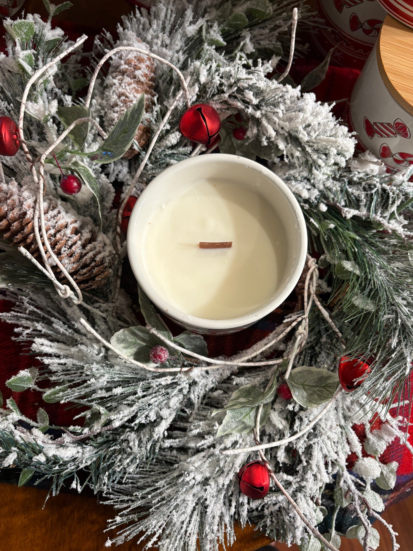 Frosted Woodland Jingle Wreath/Candle Ring