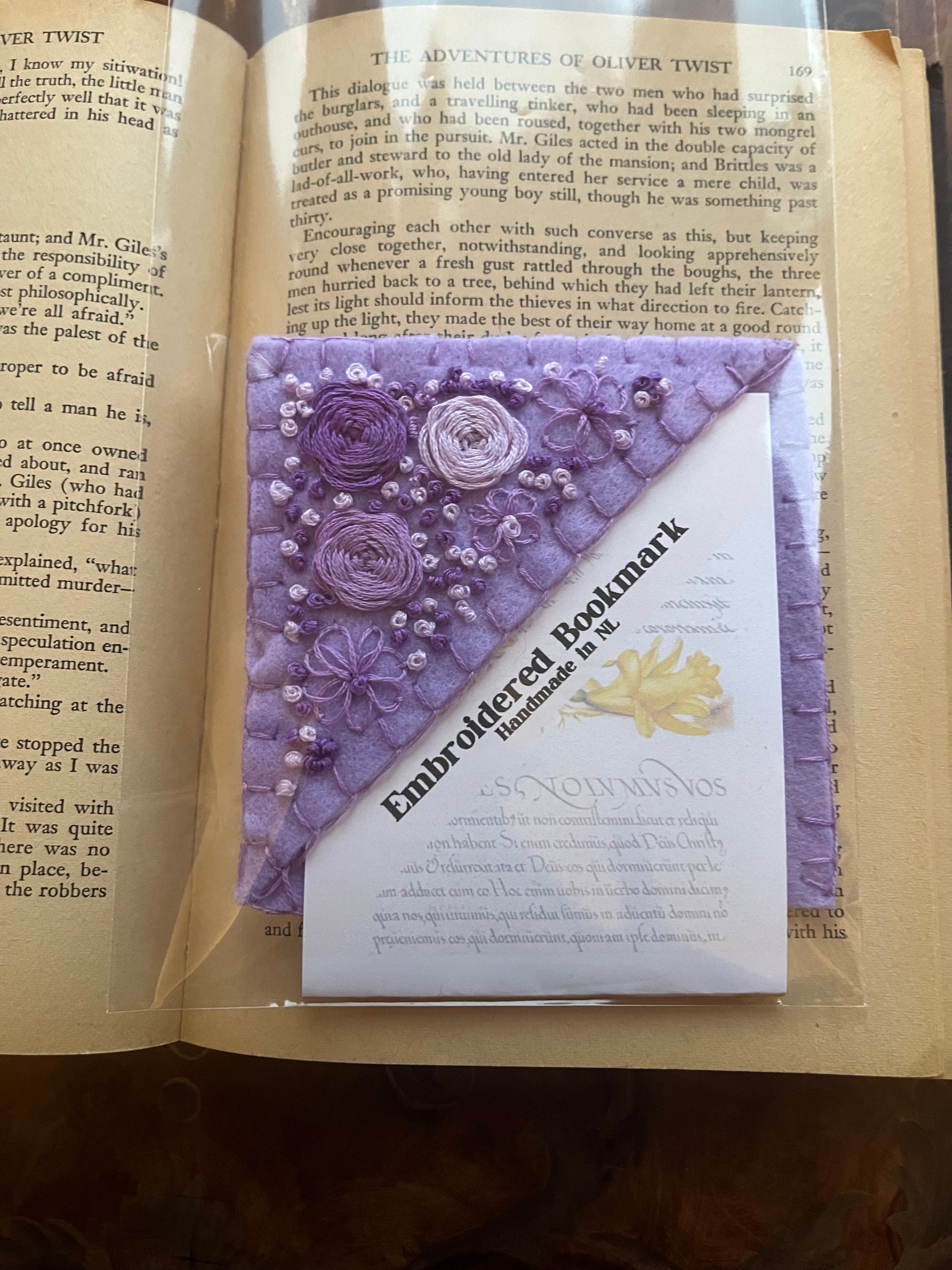 Embroidered Bookmark (Lavender)