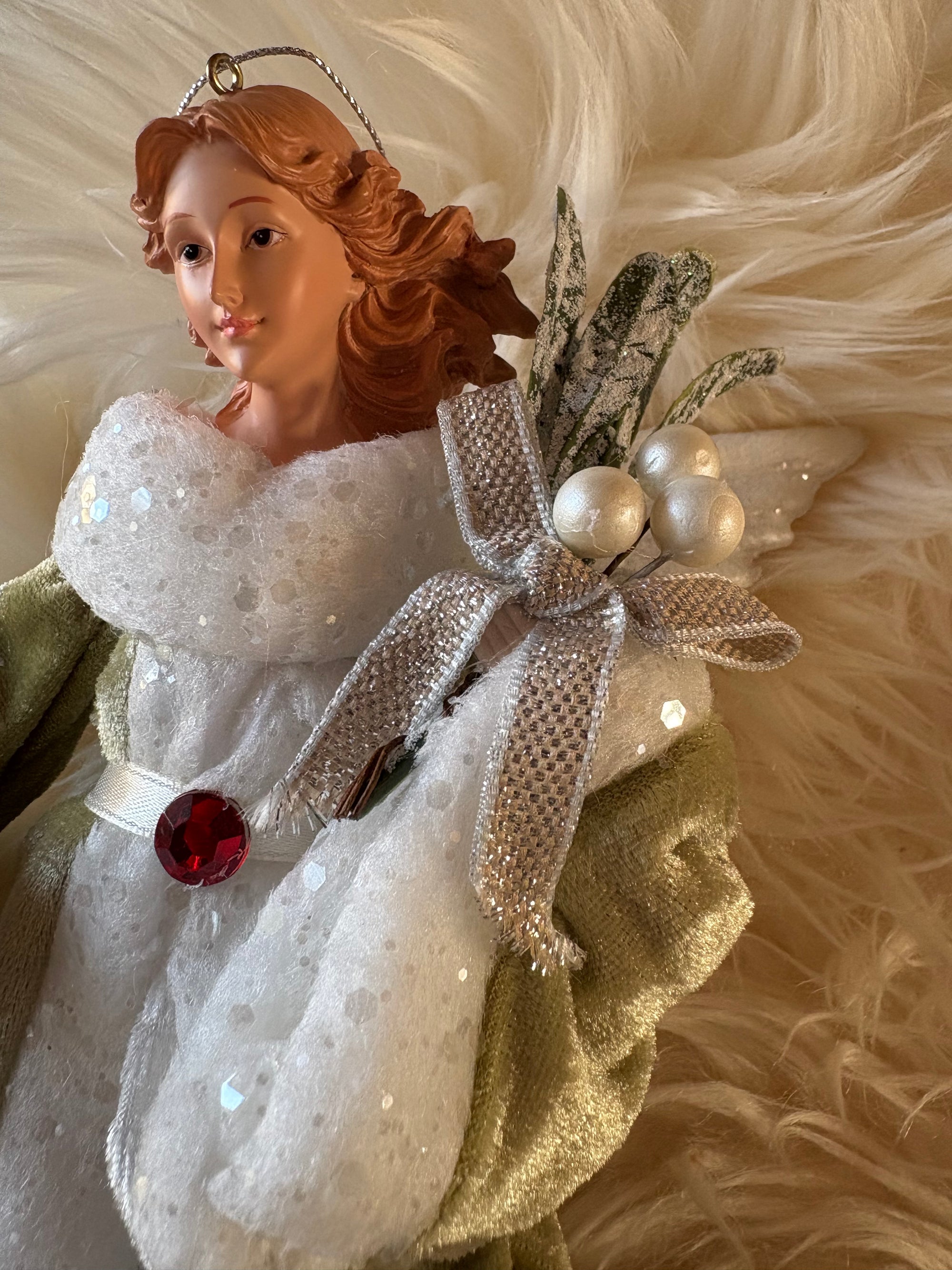 Mistletoe Kisses Angel Ornament