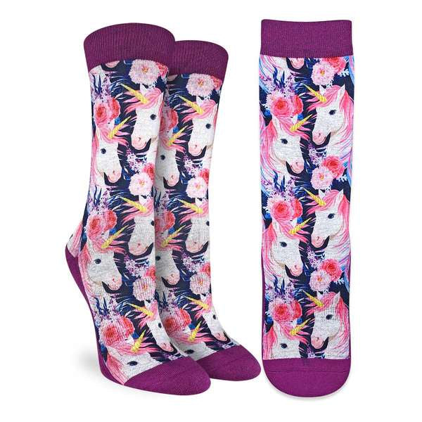 Unicorn with Flowers Socks (5-9)
