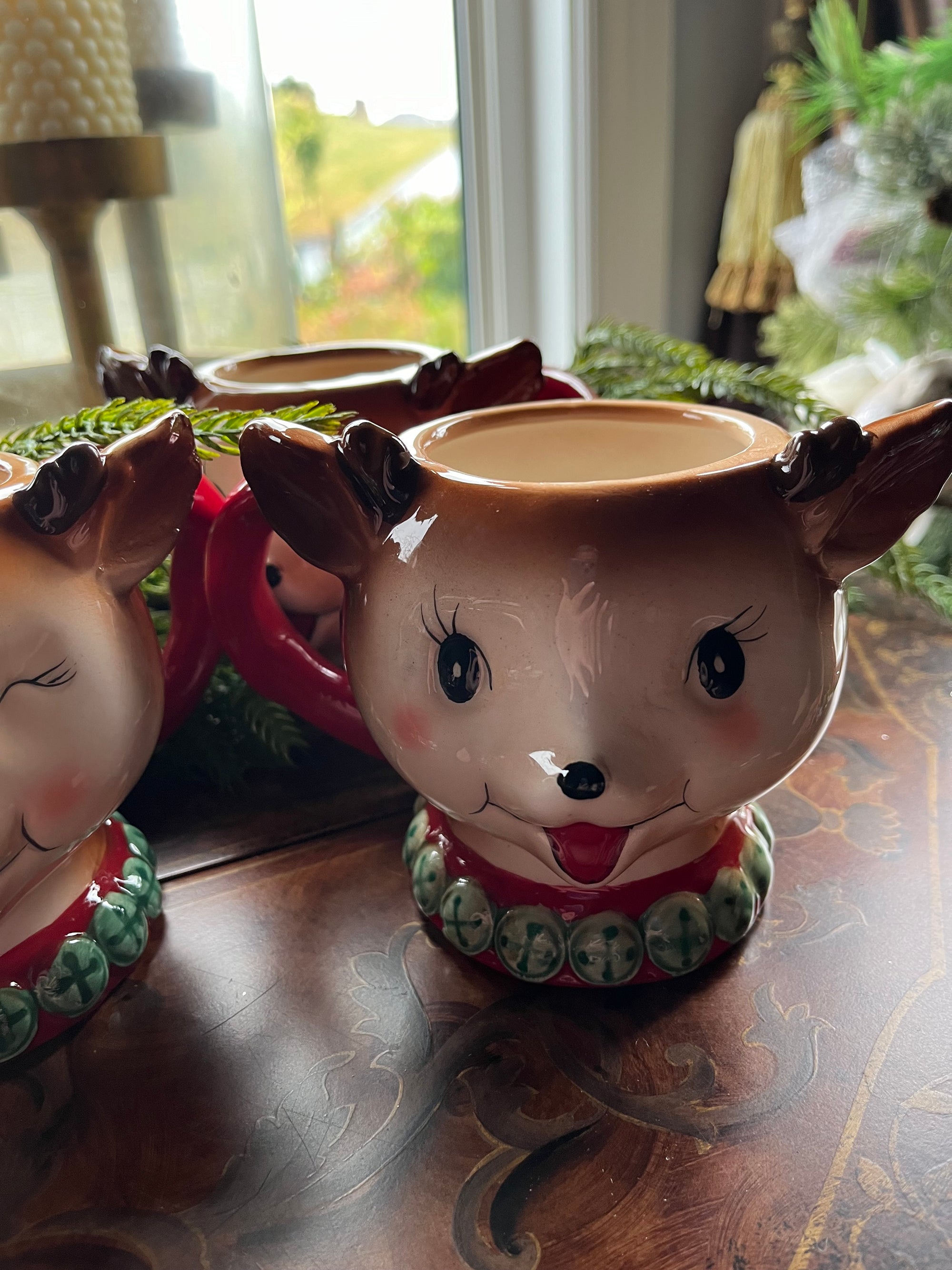 Retro Reindeer Mugs