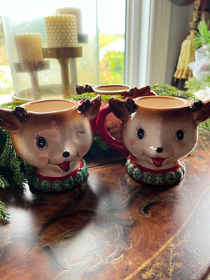 Retro Reindeer Mugs