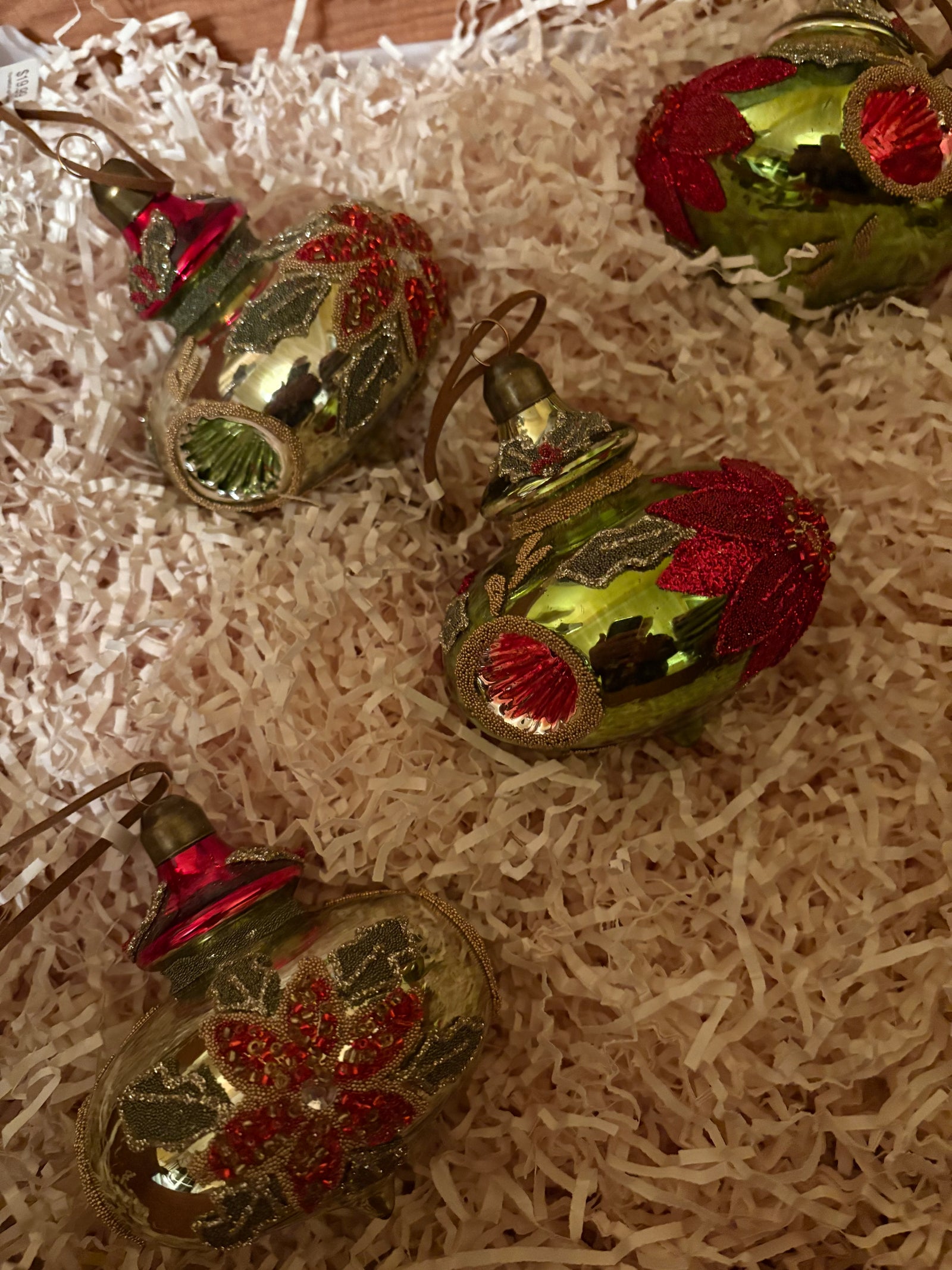 Celestial Poinsettia Heirloom Finial