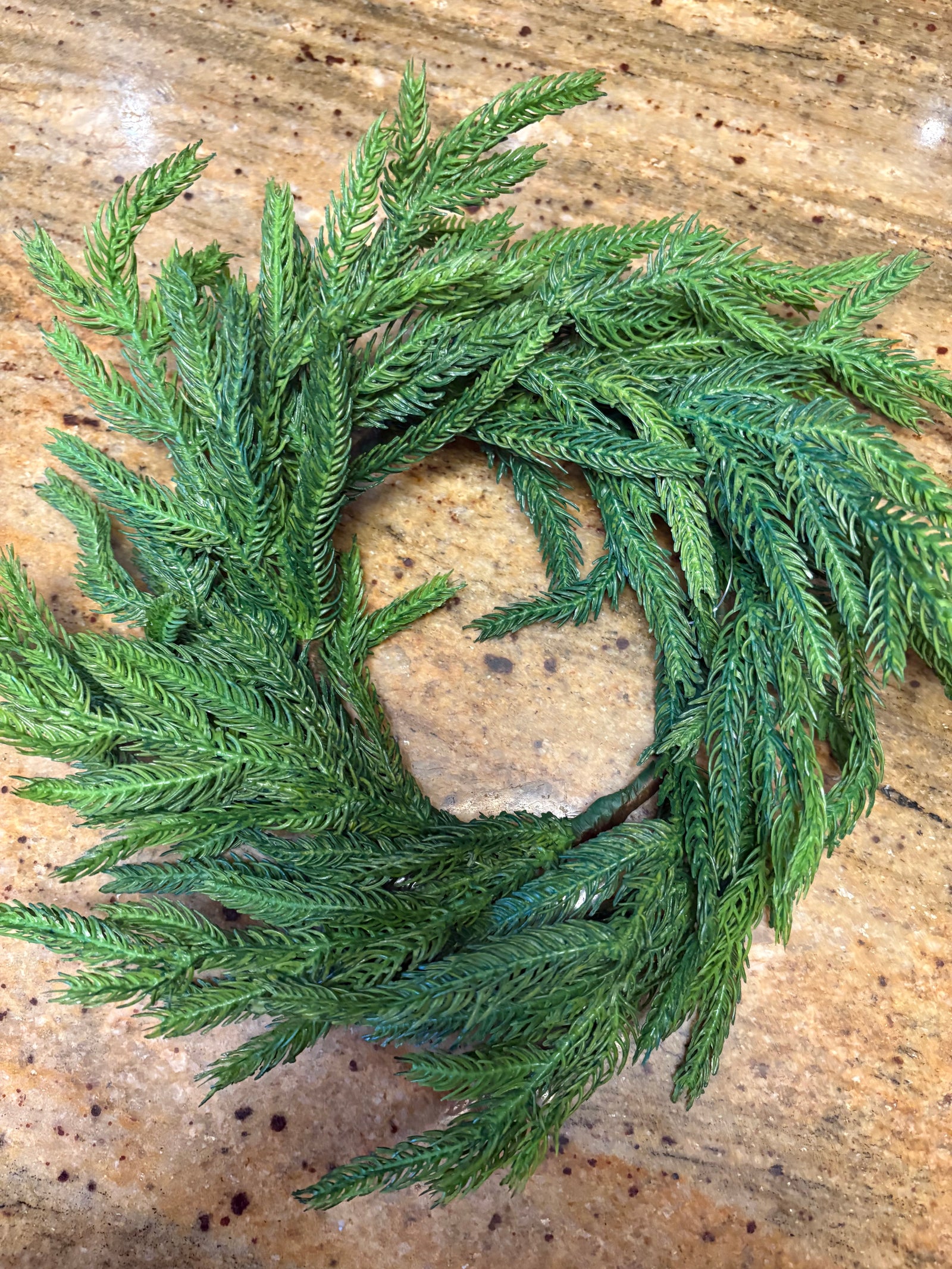 Fresh Touch Norfolk Pine Cabinet Wreath/Candle Ring