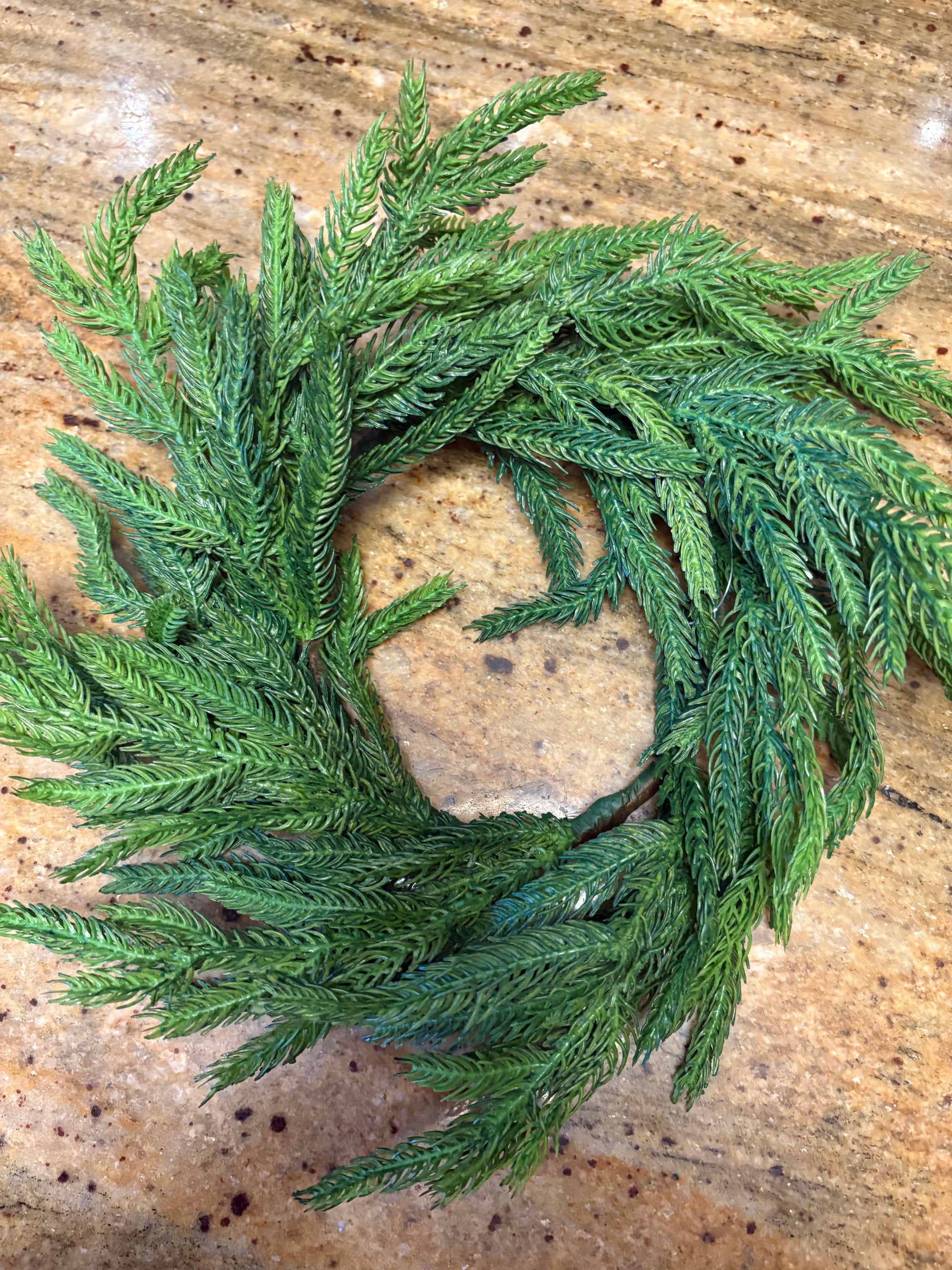 Fresh Touch Norfolk Pine Cabinet Wreath/Candle Ring