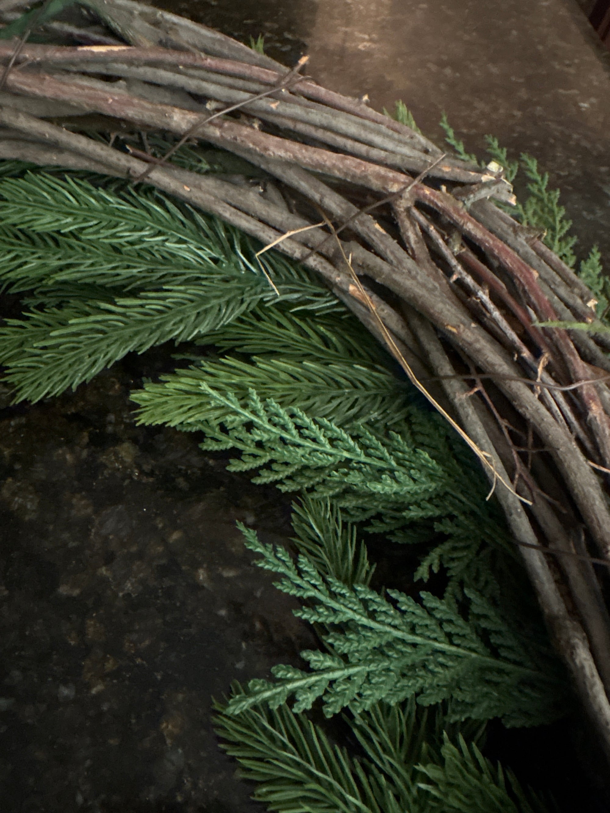Whispering Spruce and Cedar Wreath 24"