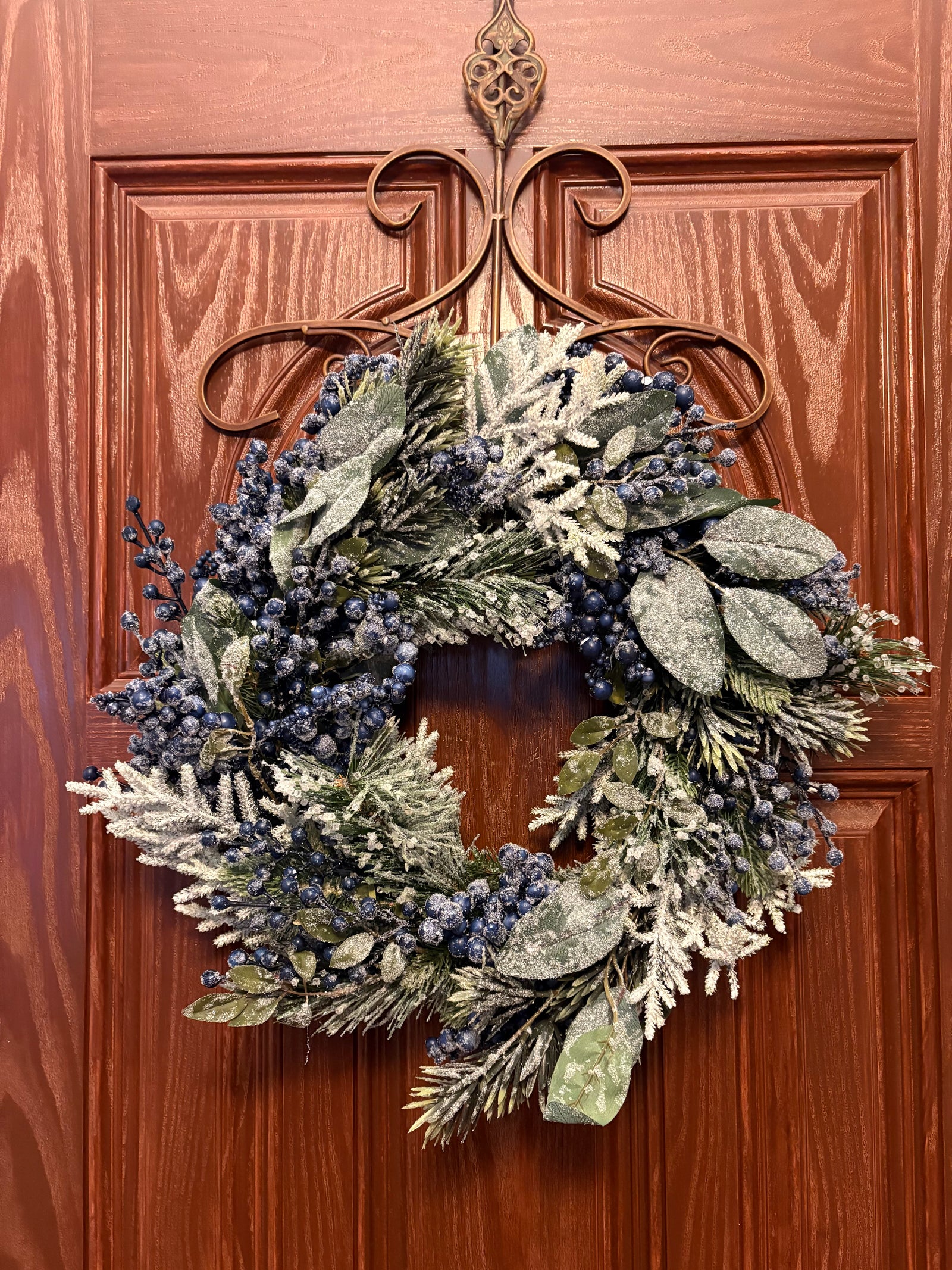 Frosted Winter Blueberry Wreath