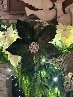 Emerald Velvet Jewelled Poinsettia