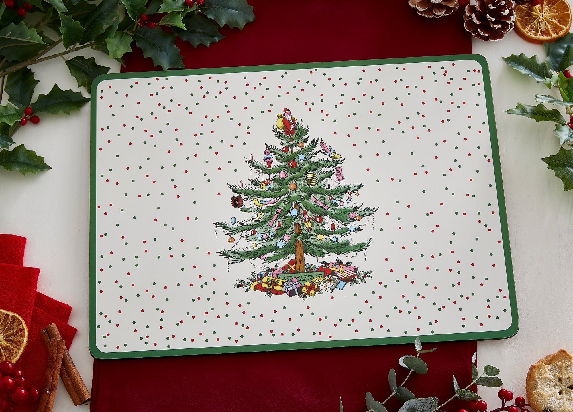 Spode Christmas Tree & Polka Dots Placemats (Set of 4)