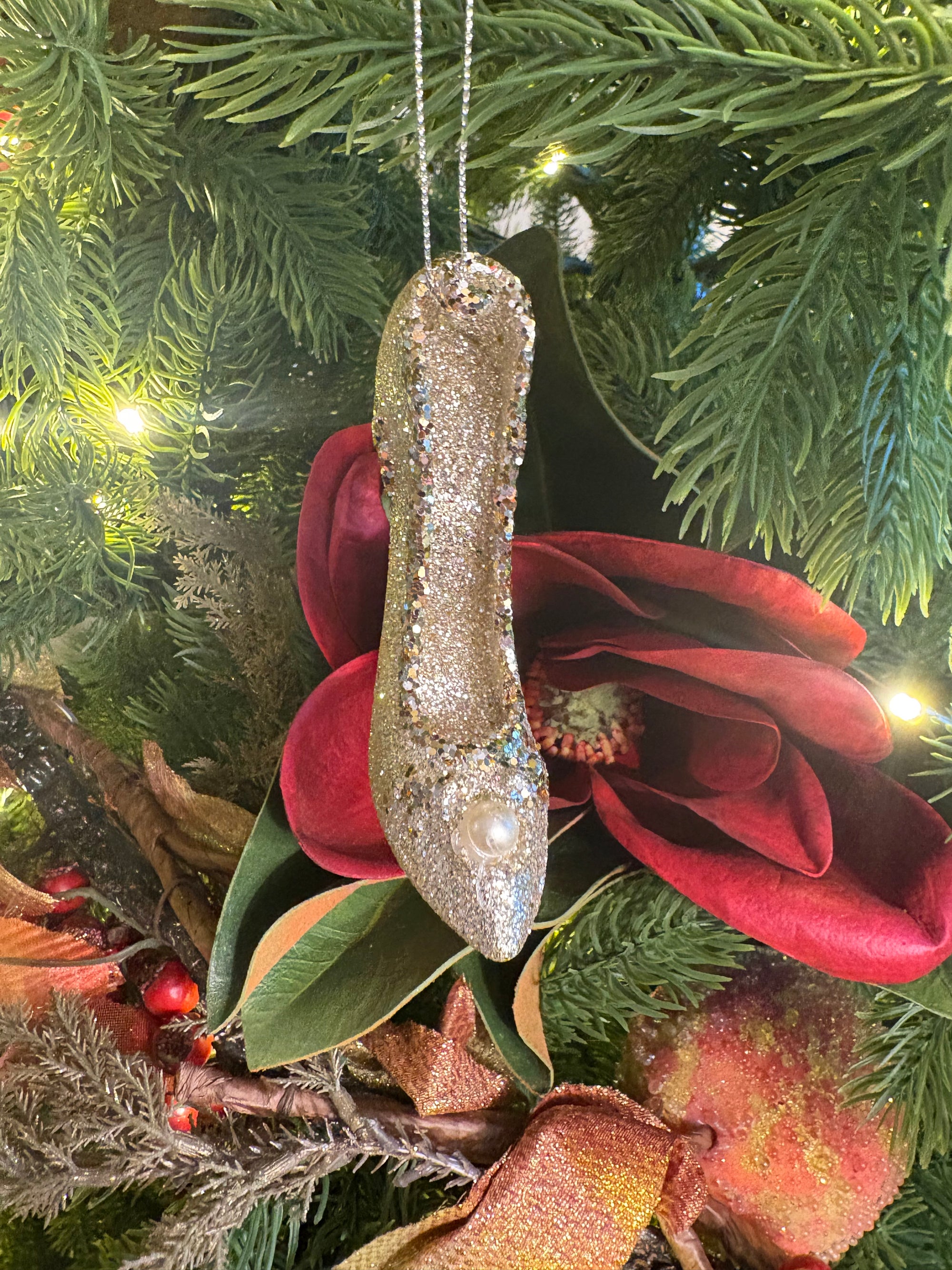 Gilded Cinderella Stiletto Ornament