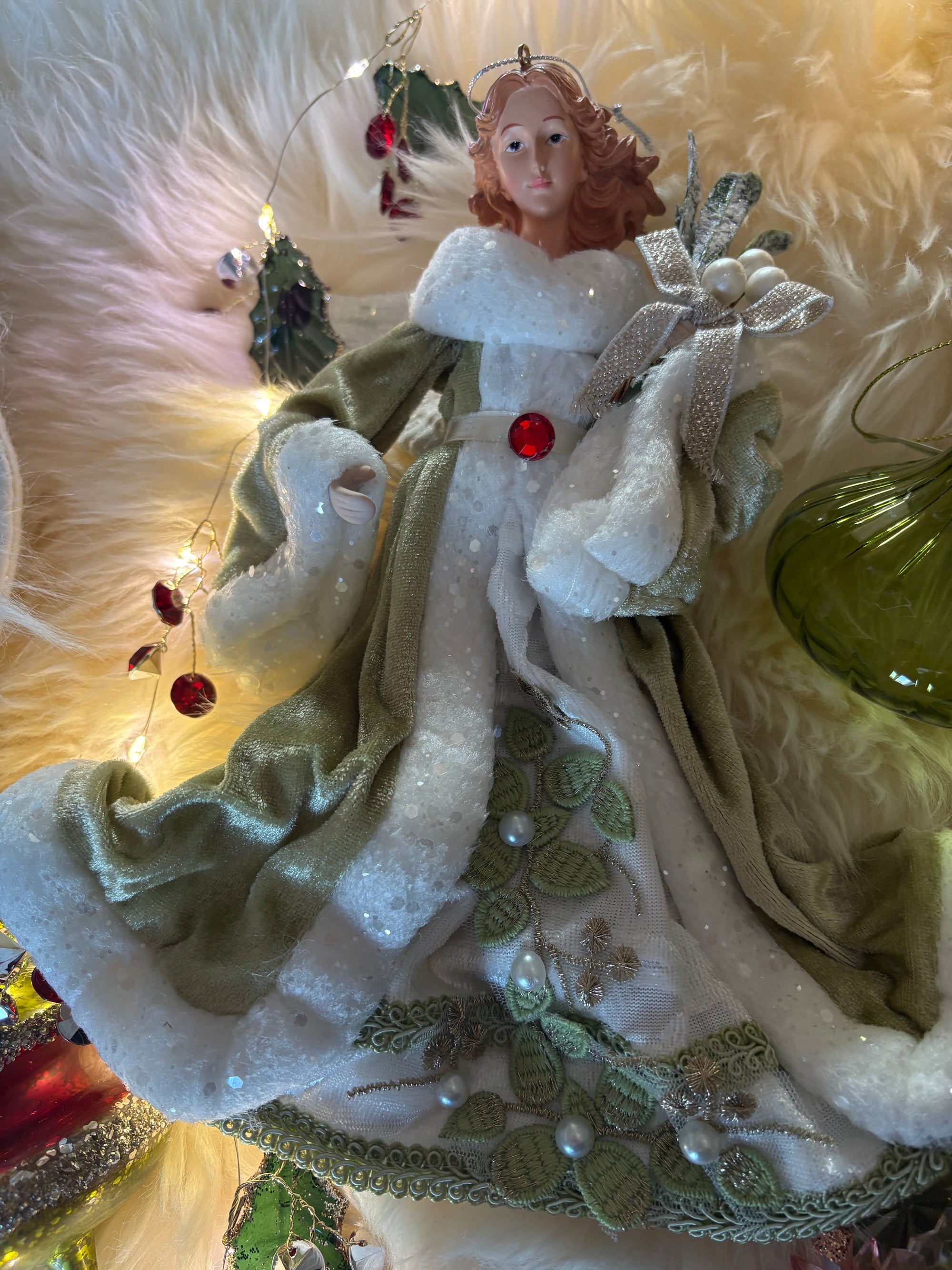 Mistletoe Kisses Angel Ornament