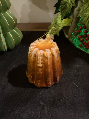 Glass Canelé Christmas Ornament