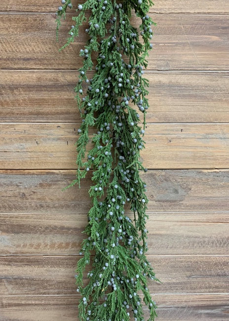 Juniper Berry & Winter Cyprus Garland - 6'L