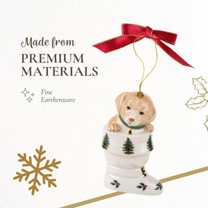 Spode Puppy in a Boot Ornament