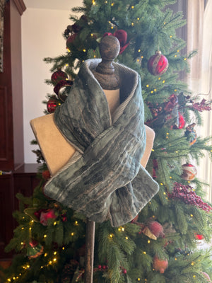 Blue Juniper Silk Muffler Scarf