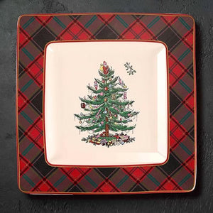 Spode Holiday Tartan & Tree Platter