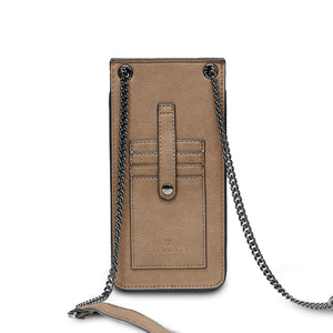 The Phone Tote - Blue & Beige Check