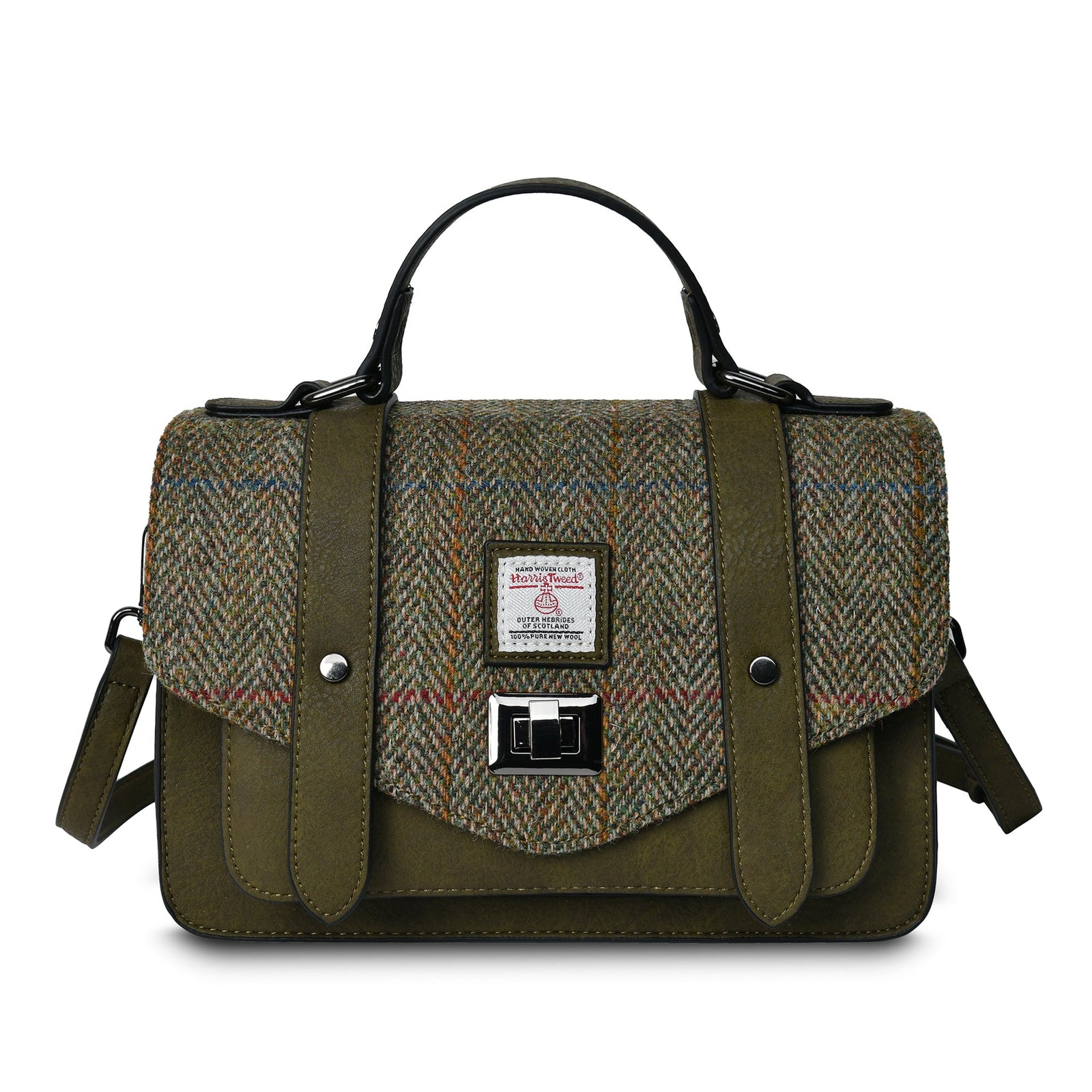 The Large Satchel - Chestnut Herringbone