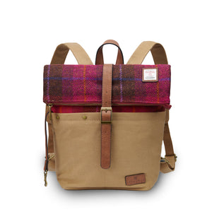 Canvas Backpack - Fuchsia Tartan