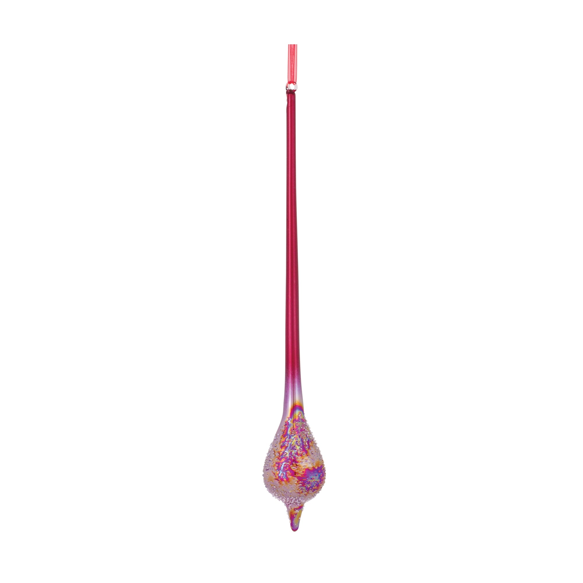 Iridescent Red Drop Ornament