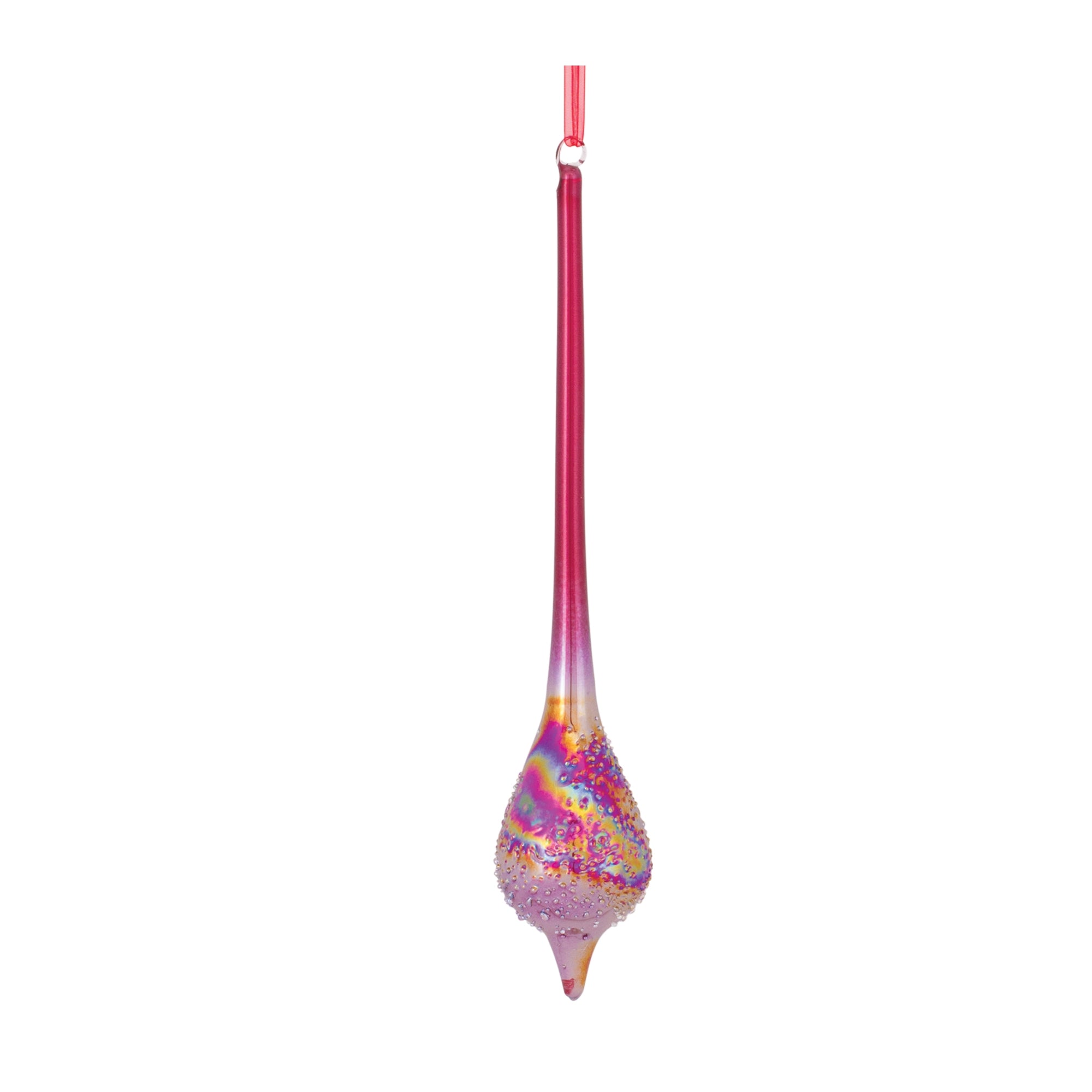 Iridescent Red Drop Ornament