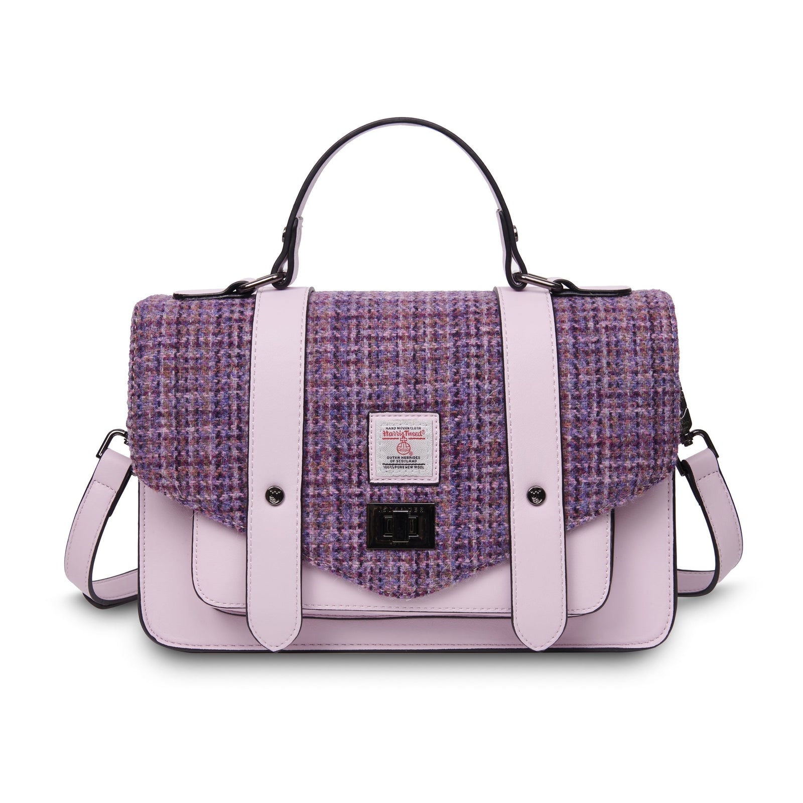 The Large Satchel - Violet Mini Houndstooth