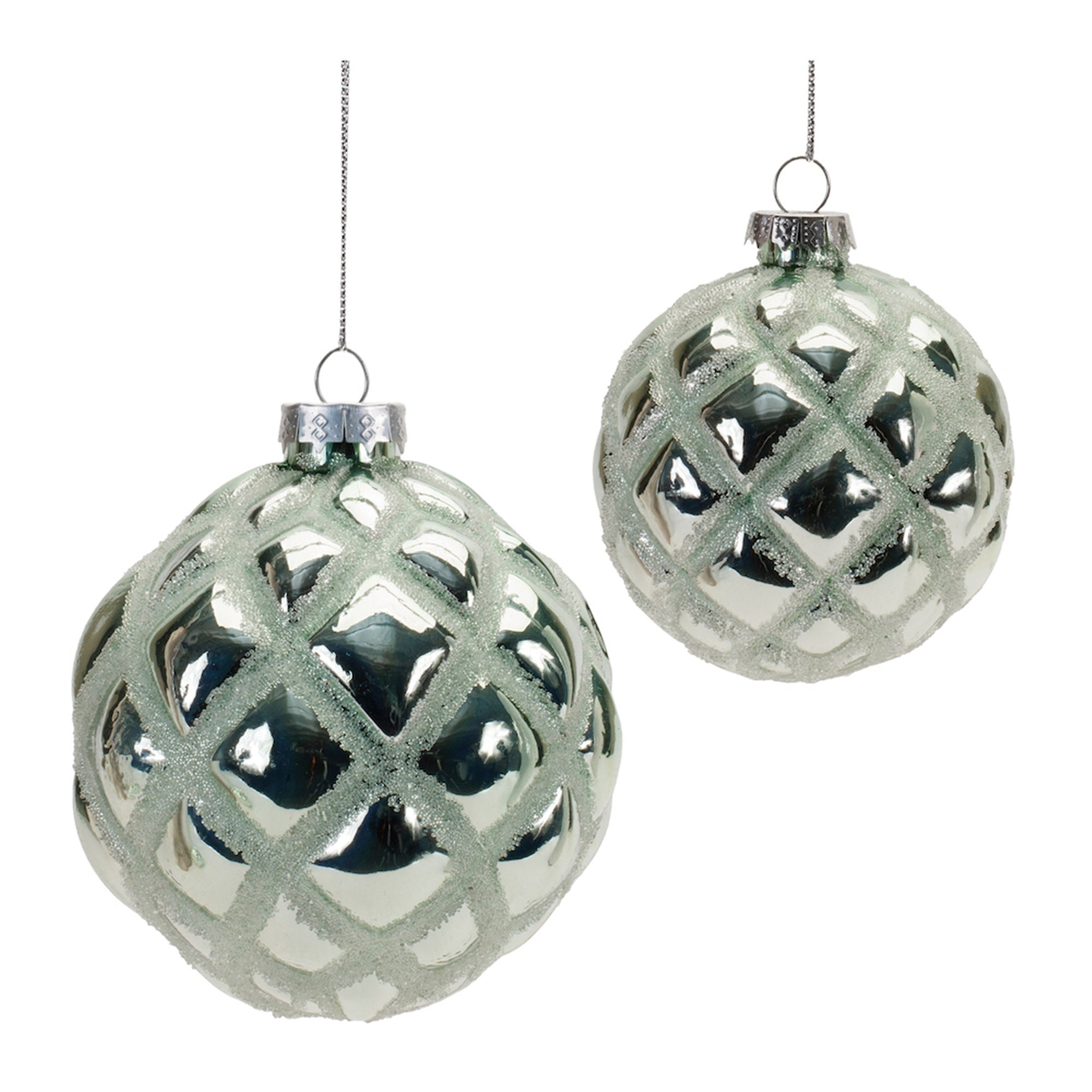 Silver Quilted Ornaments