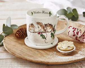 'Winter Mice' 11oz Mug & Coaster Set - Wrendale