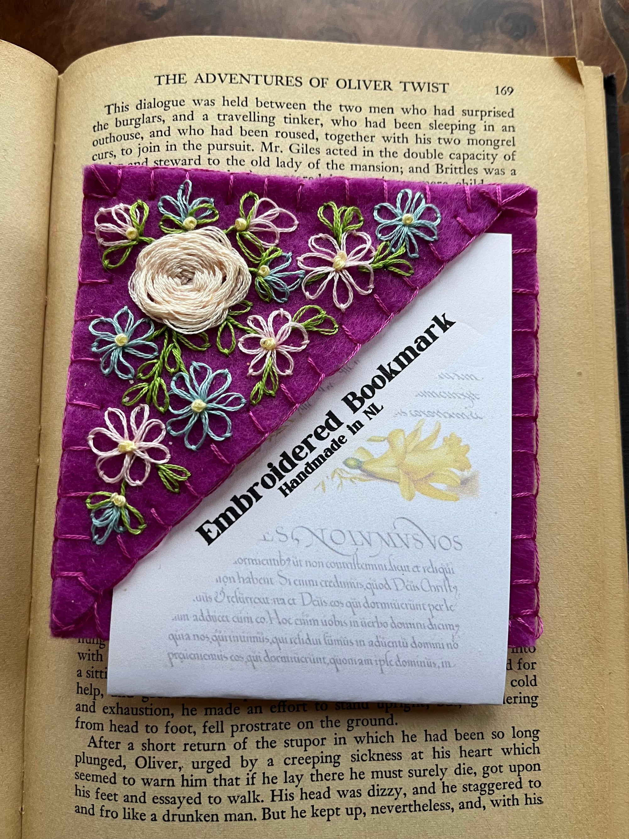 Embroidered Bookmark (Rose Silk)
